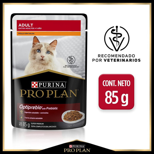 Imagen 2 de 4 de Alimento Pro Plan Adult Para Gato Adulto Pollo Sobre 85g