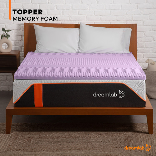 Dreamlab Colchoneta Memory Foam 5cm Lavanda, Individual-