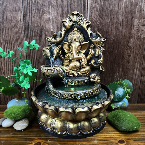 Estatua De Ganesha Hindú Hecha A Mano Fuente De Agua De