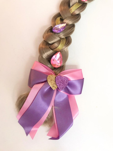 Trança Em Tiara Rapunzel Enrolados Infantil Cor Marrom-claro