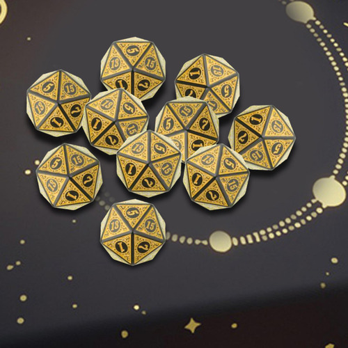 2 Juego Único De 10 Dados Poliédricos De 20 Caras Para
