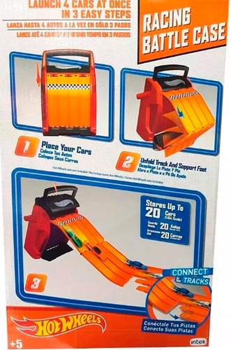 Imagen 3 de 7 de Educando Hot Wheels Racing Case Pista Lanzadora 4 Track Tv