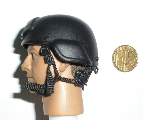 Capacete Ach Preto Miniatura Acessório P/ Boneco Escala 1/6 (Usado)
