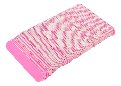 Lima De Uñas Rosa De Doble Cara, 100 Unidades, Pulidora Y Pu
