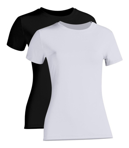 Imagem 1 de 10 de Kit 2 Camisa Feminina Para Corrida Manga Curta Solar Uv50+ 