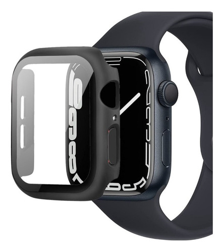 Capa Com Vidro Integrado Para Apple Watch 45mm Preto