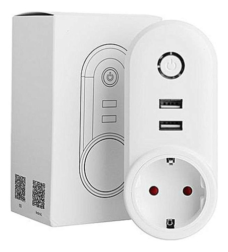 Enchufe + 2 Usb Inteligente Wifi App Google Home Alexa Tuya