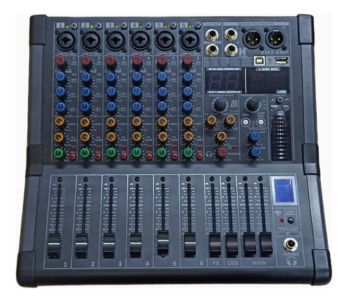 Mezcladora Pasiva 6 Canales, Efectos Dsp, Bluetooth, Ecualiz