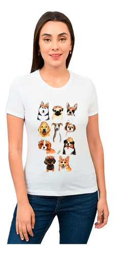 Playera Perros Mujer Animales Diseño 400 Playeras Beloma