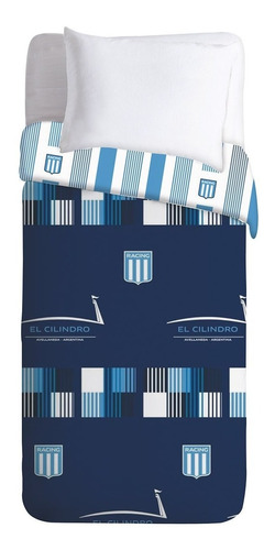 Cubrecama Cover Niños Racing Club Futbol 1,5pl Blanqueria