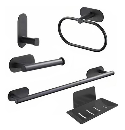 Set Accesorios Baño London 5 Piezas Negro Mozart 9341