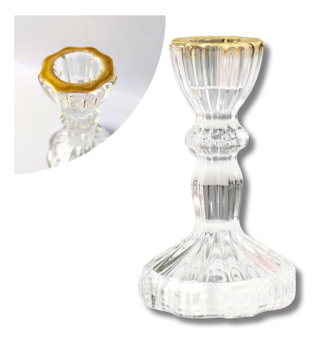 Castiçal Candelabro Cristal Translucido Transparente Vidro