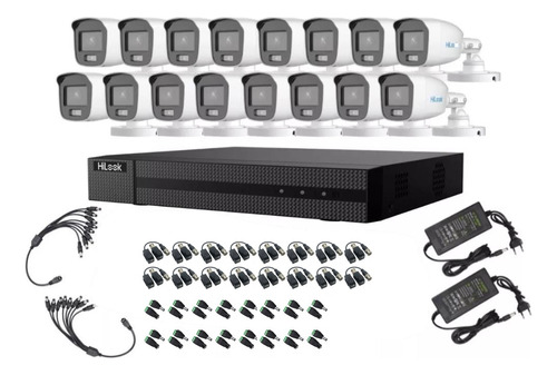 Kit Hilook Dvr 16ch 16 Camaras Full Color Smart Fhd 1080p