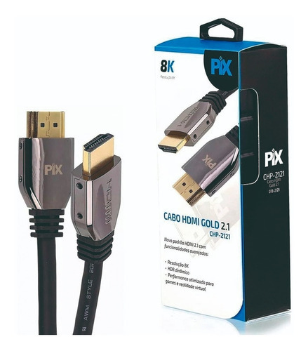 Cabo Hdmi Gold 2.1 8k Hdr 19p 1.5 Metros (ideal Para Games E Realidade Virtual