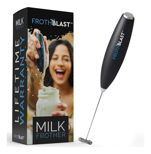 Milk Frother Handheld For Coffee (foam Maker) Electric Wh...