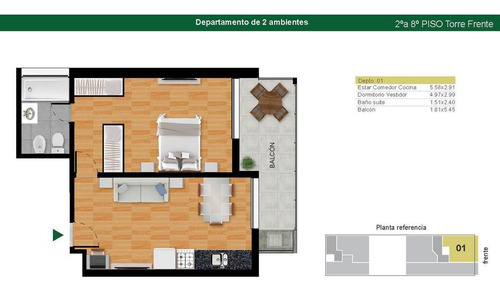 Imagen 8 de 18 de Departamento De 1 Ambiente Con Patio En Pleno Centro De Rosario