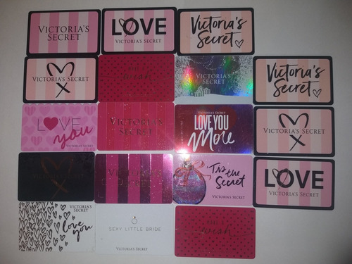 Tarjetas Victoria's Secret Lote Por 18 Unidades Colección 