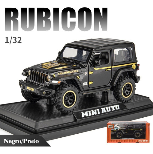 Jeep Wrangler Rubicon Miniautos Metal Con Luz Y Sonido 1/32