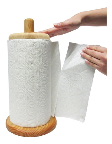 Porta Servitoalla Base De Papel Cocina Madera + Un Rollo 