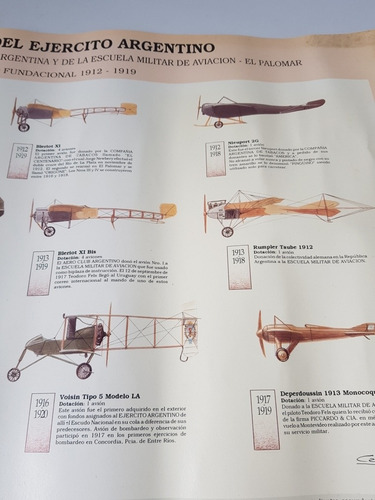 Imagen 5 de 6 de Poster Aviones Antiguos Ejército Arg Flotilla Mag 57302
