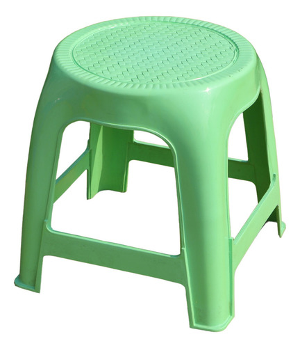 2 Bancos Banquito Plástico Infantil Pequeño Multiusos Color Verde Claro