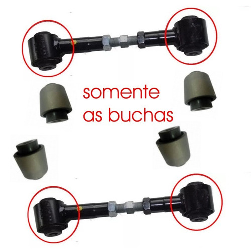 8 Bucha Braço Reto Traseiro Regulavel E Bumerang Ford Fusion