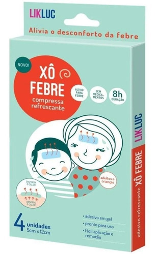 Xô Febre Compressa Adesivo Gel Alívio Febre Bebês C/4 Likluc