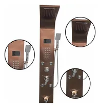 Comprar Panel De Ducha De Acero Inoxidable Modelo Imperial Solana \u002F Regadera Termostática De Lujo Con Pantalla Led Color Gold Rose \u002F Rociador De Hidromasaje Y Regadera De Mano