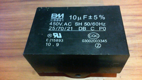 Imagen 1 de 2 de Capacitor De Marcha 10mf 450v
