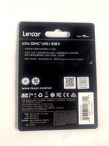 Cartão De Memória Profissional Lexar 32gb 633x P/ Foto Vídeo
