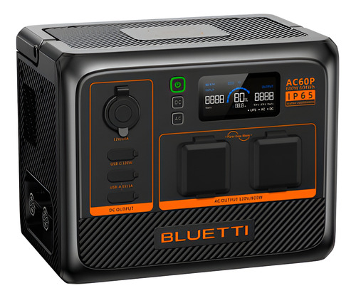 Bluetti Ac60p Gerador Elétrico Portátil Solar 600 W 504 Wh