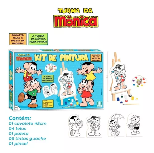 Kit de Pintura com Cavalete - Turma da Mônica - Nig Brinquedos