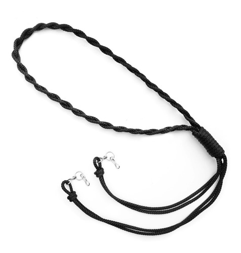 Cordão Fiel Para Apito Preto Trançado Vigilante - Duplo