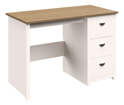 Mesa Lavish Home 80-DESK-WD-DR com acabamento em branco e madeira