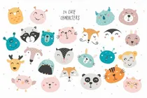 Comprar Cliparts Png Papeles Digitales Animales Nórdicos Sonrisas