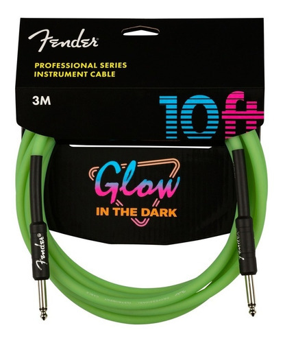 Cabo Para Instrumento Fender Pro Glow In The Dark 3.0m Green