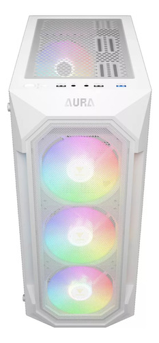 Gabinete Gamer Aura White Gc1 + 4 Fans Rgb