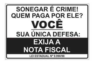 10 Adesivo Bar E Restaurantes  Sonegar É Crime