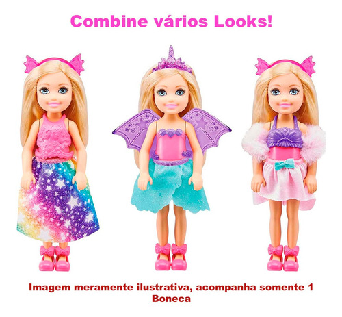 Boneca Barbie Chelsea Princesa Monte Seu Look - Mattel Gtf40
