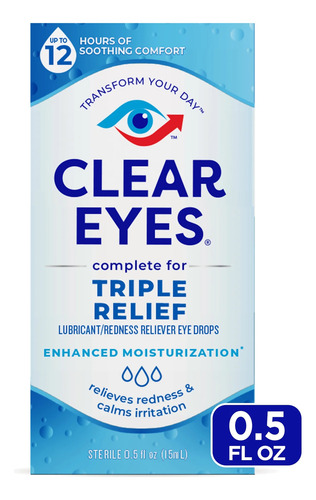 Clear Eyes Triple Acción Gotas Lubricantes Para Ojos 15 Ml