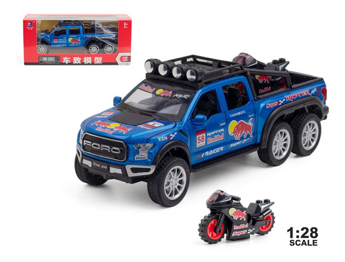 Ford Raptor F150 Redbull Miniatura Autos Con Luces Y Sonido