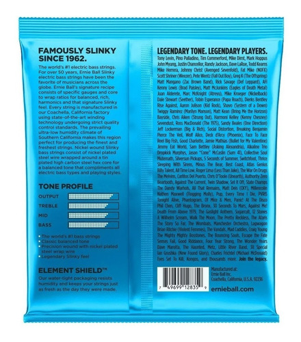 Encordado Ernie Ball Bajo Electrico P02835 040 Extra Slinky