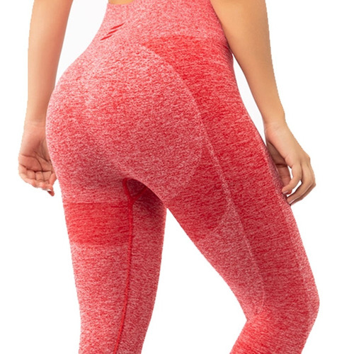 Imagen 5 de 6 de Leggins Calza Deportiva Seamless 800004 Rojo