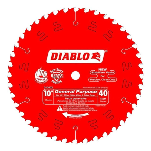 Disco Sierra Circular Diablo 40d 10x5/8  F03f013247 Bosch