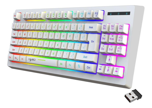 Teclado De Membrana De Escritorio De Juegos Blanco