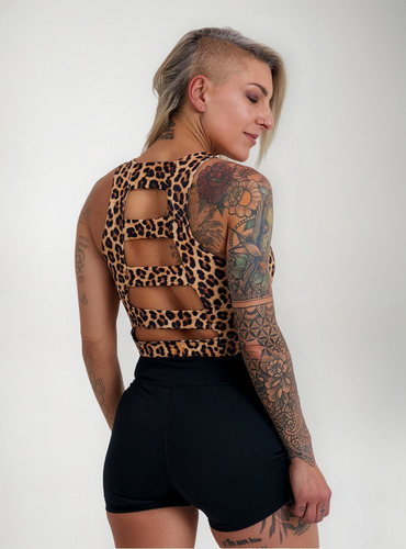 Top Deportivo Tricot Leopardo Leopardo Estampada Xl