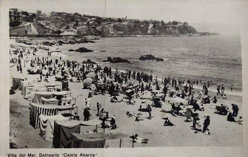 Antigua Foto Postal Del Balneario De Caleta Abarca 1945(ff7