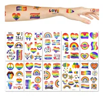 Comprar 10 Hoja Orgullo Arco Iris Tatuaje Etiqueta Temporal Tatuaje 