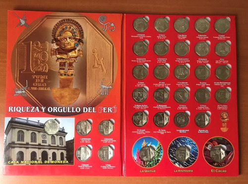 Album Monedas De Peru - Riqueza Y Orgullo Del Peru Rojo