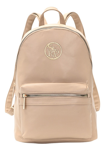 Mochila Dama Cuero Sintetico Skora Moda Classic Blanche